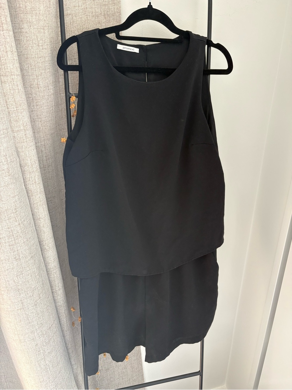 Promod Black Sleeveless Layered Jumpsuit